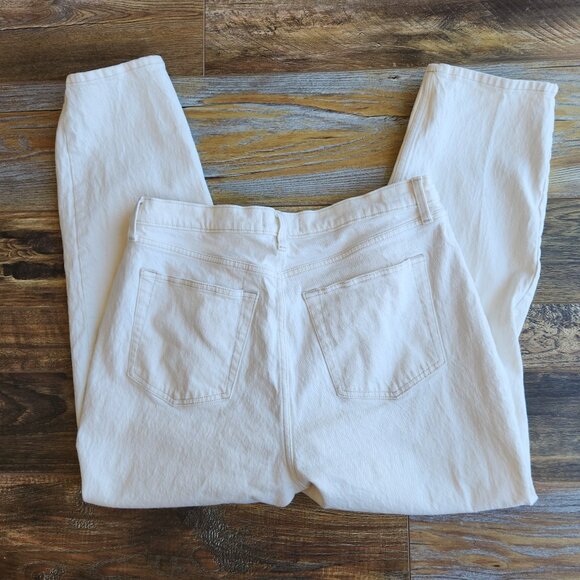 Abercrombie & Fitch The Dad Curve Love Crossover Overlap Jeans Button-Fly Ivory - Picture 7 of 10